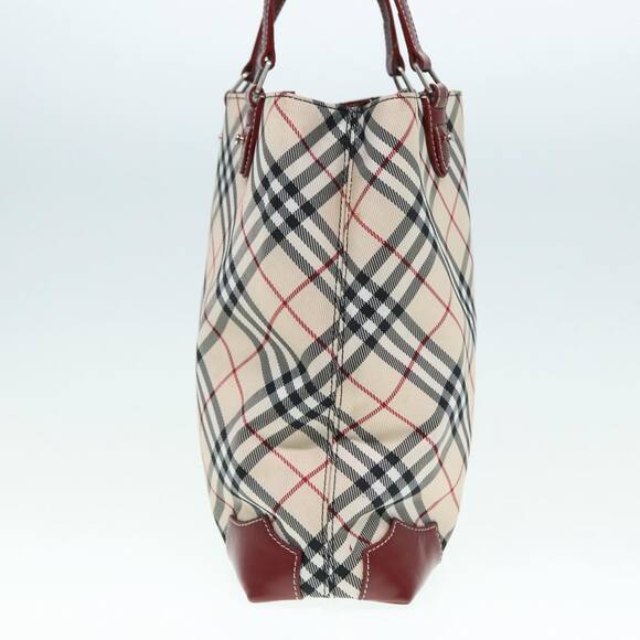 Burberry Nova Check Blue Label Hand Bag Nylon Beige Red - Picture 4 of 16